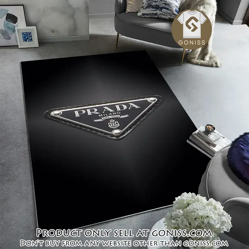 Prada milano black rug carpet home decor luxury brand special gift gn0226225